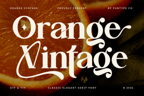 Orange Vintage: A Bold Serif for Timeless Design