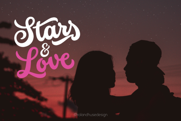 Stars & Love: A Cursive Brush Font with Retro Charm